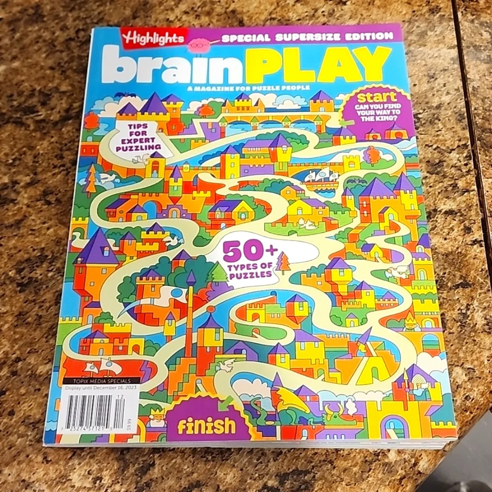 Brain Play magazine Highlights puzzle book - Picture 1 of 3